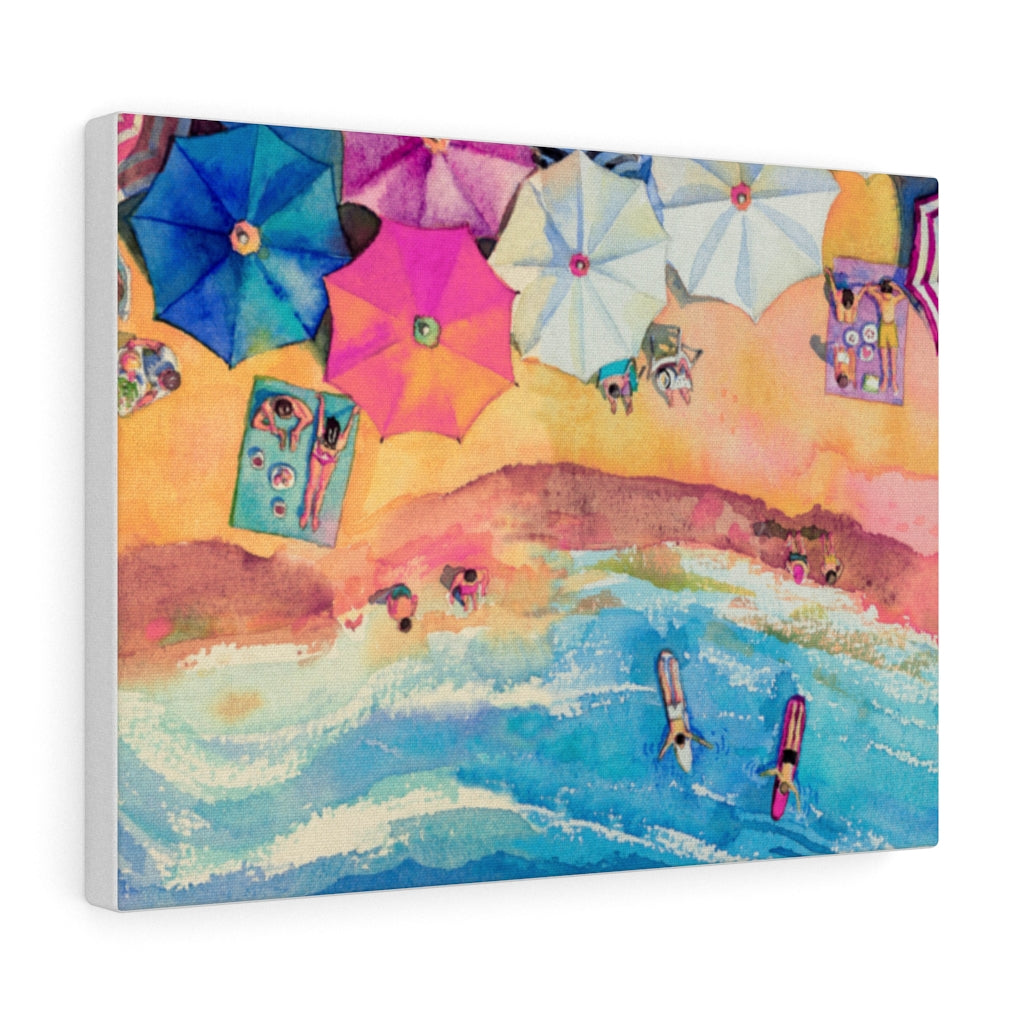 Colorful Day at The Beach Canvas Gallery Wraps Wall Art