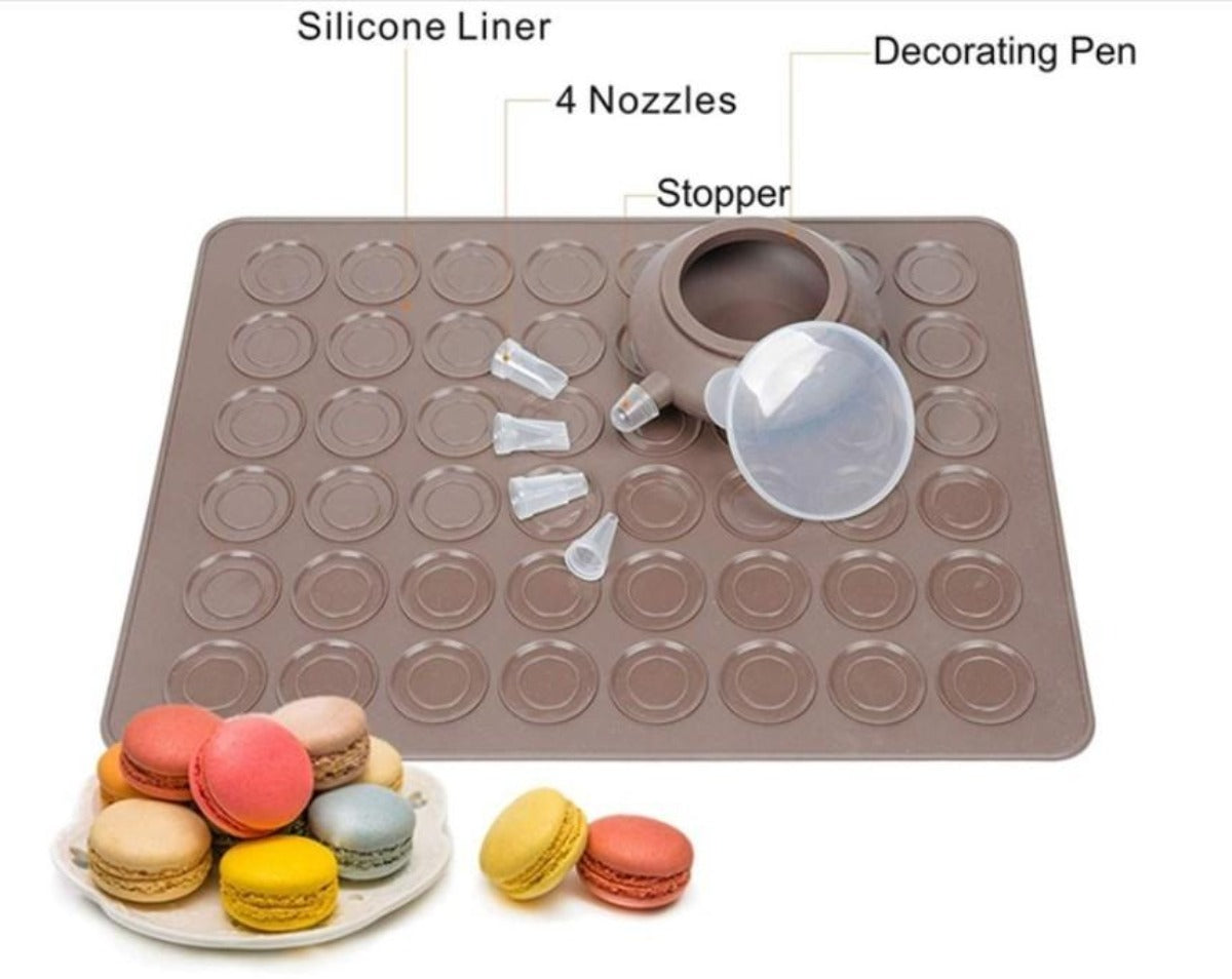 Silicone Macaroon Pastry Oven Baking Mold Set 48 slots