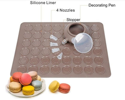 Silicone Macaroon Pastry Oven Baking Mold Set 48 slots