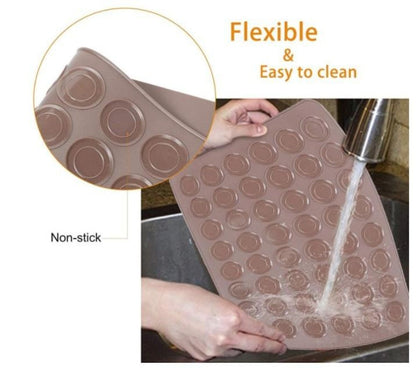 Silicone Macaroon Pastry Oven Baking Mold Set 48 slots