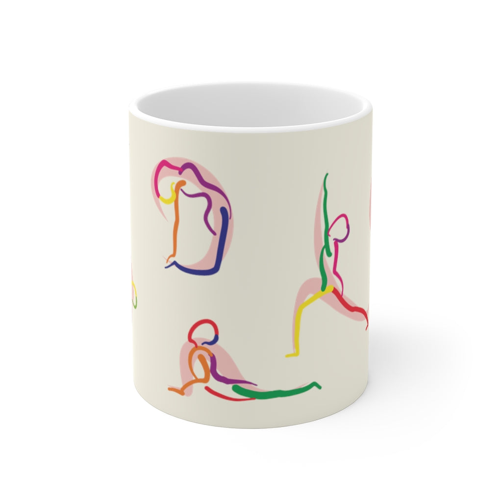Stick Figure Yoga Poses Coffee Tea Mug