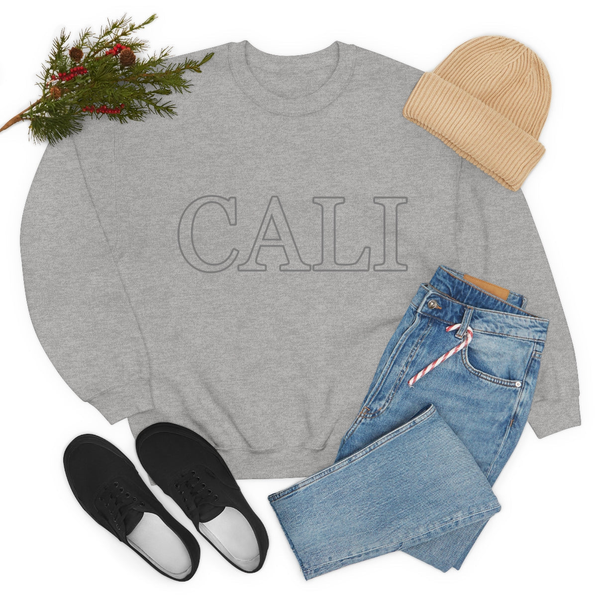 Womens Gray California State Crewneck Sweatshirt