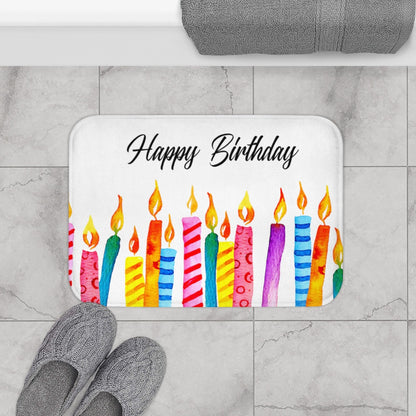 Happy Birthday Candles Bath Mat Decor Rug