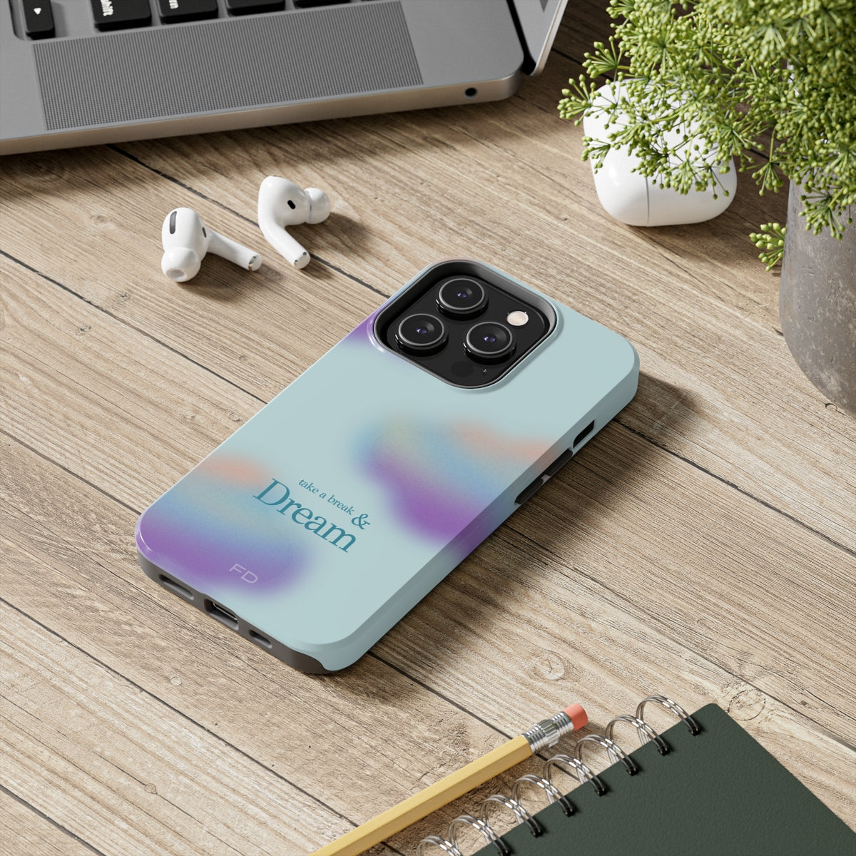 Take a Break and Dream Tough Case for iPhone Supports Wireless Charging