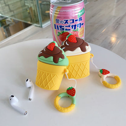 3D Ice Cream Theme Silicone Case for AirPods