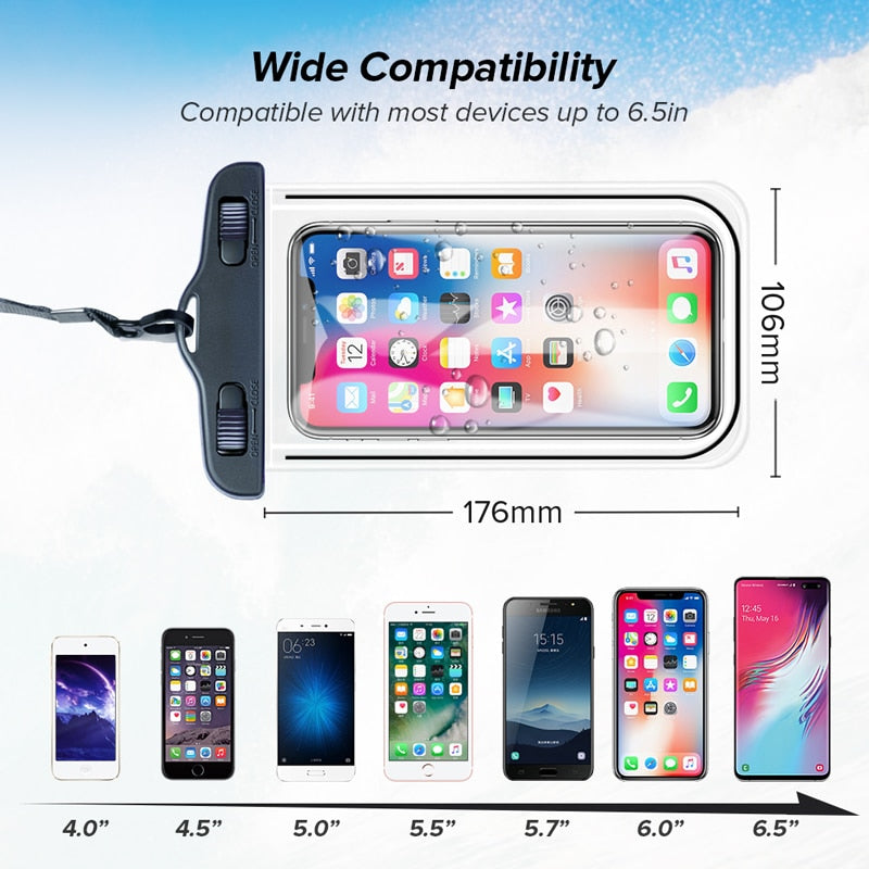 Universal 360 Waterproof Case for iPhones and Android Phones ( 3 PCS pack)