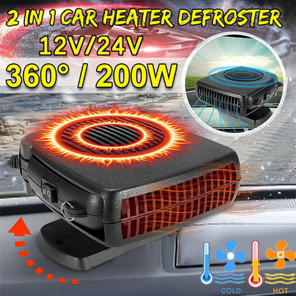 Powerful 200W 2 in 1 Car Heater Windshield Defroster