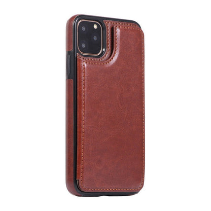 Casual Retro Theme Vegan Leather Flip Wallet Case for iPhone 7 to 14 Series