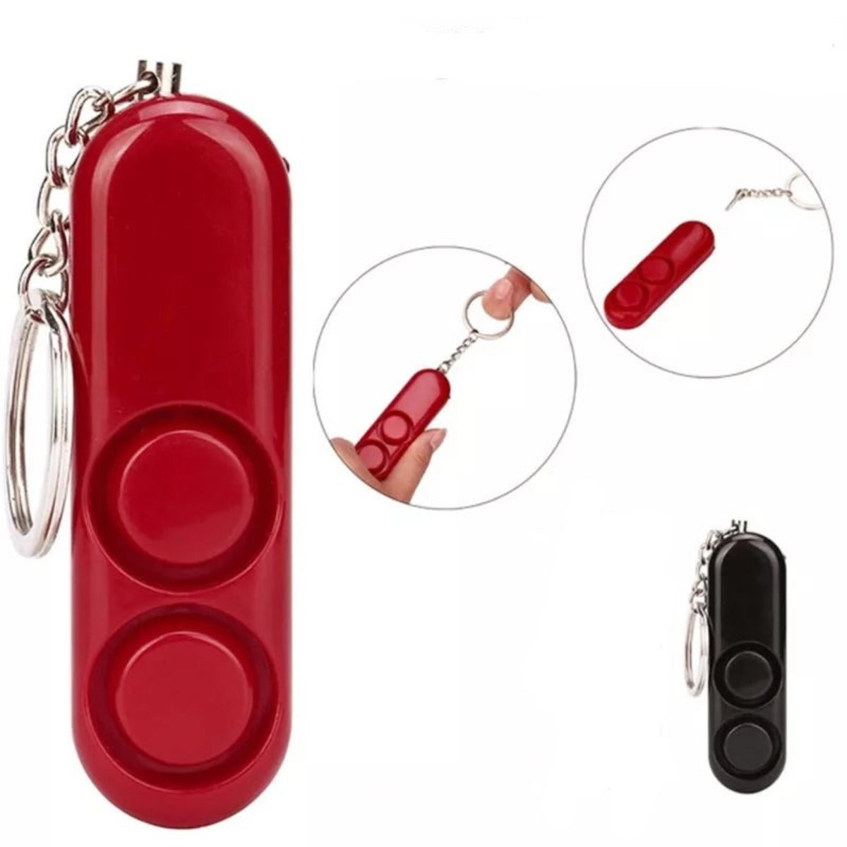 2 Pcs 120dB Self Defense Dual Speaker Extra Loud Personal Safety Alarm Keychain