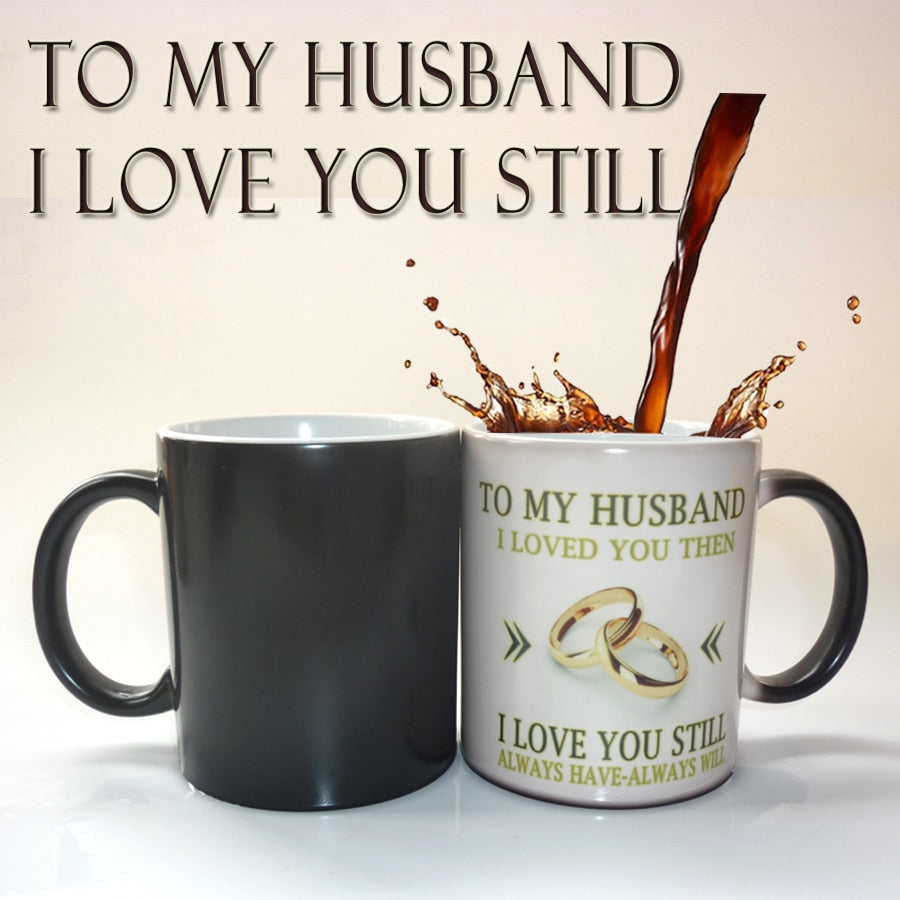 Wedding Anniversary Gift Idea Color Changing Heat Sensitive Magical Ceramic Mug