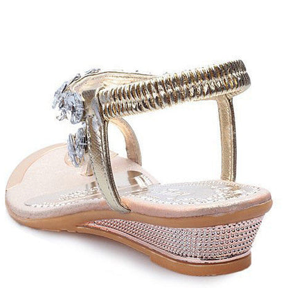 Womens Summer Rhinestone Sandals in Silver