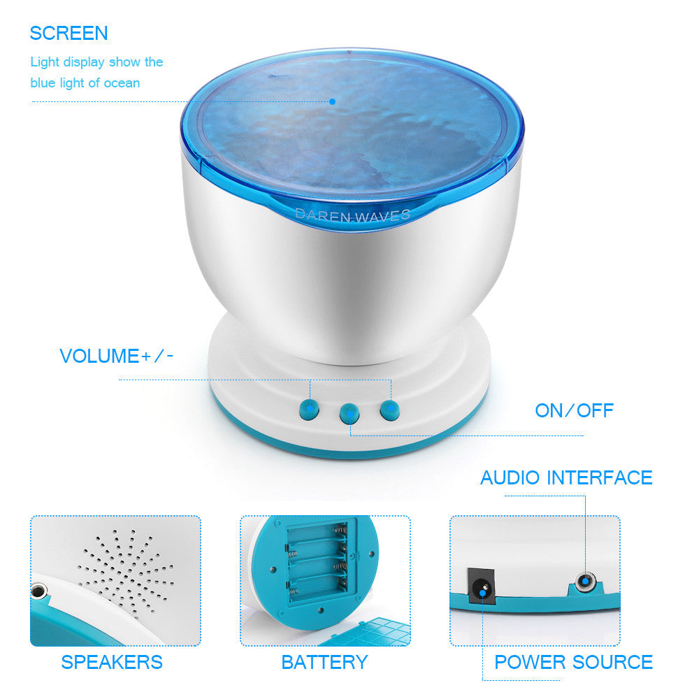 Ocean Wave LED Projector Light Speaker
