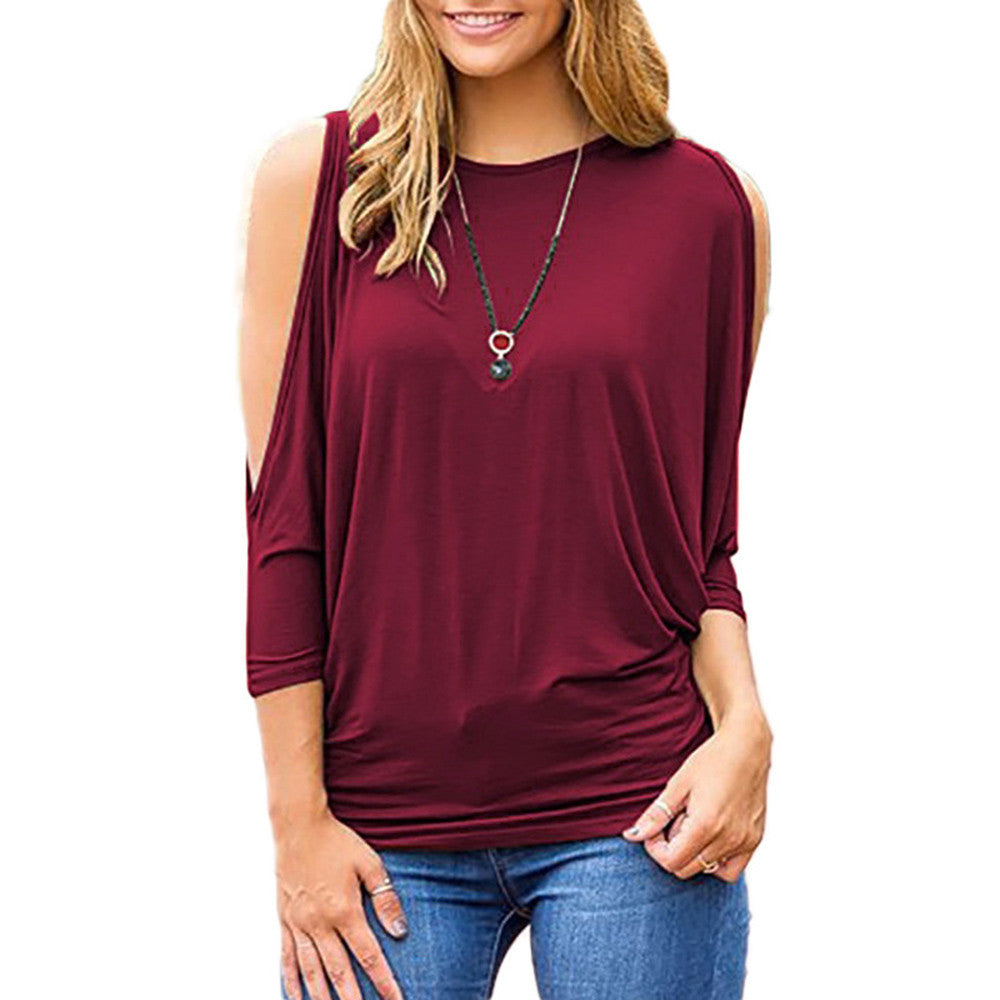 Womens Loose Fit Round Neck Blouse