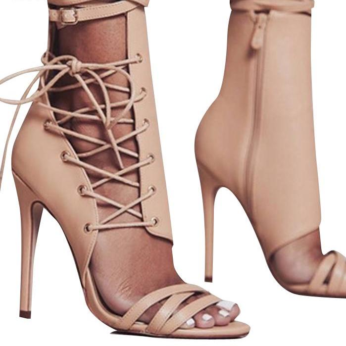 Lace Up High Heel Sandals