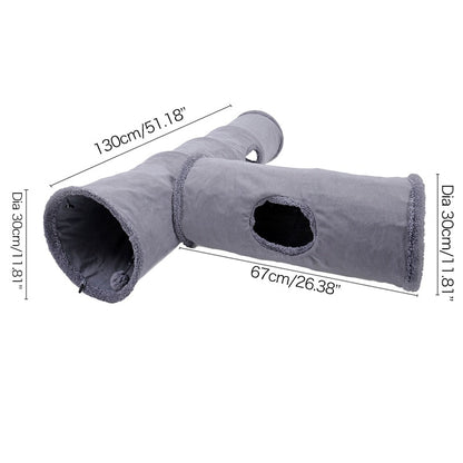 Foldable Pets Play Tube Set with Removable Ball
