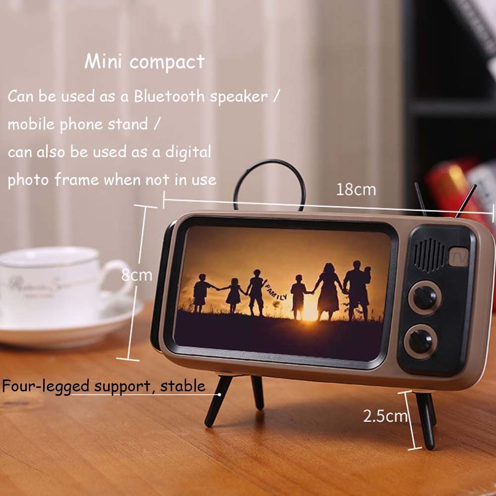 True Wireless TV Stand Design Bluetooth Speakers with Microphone Phone Holder