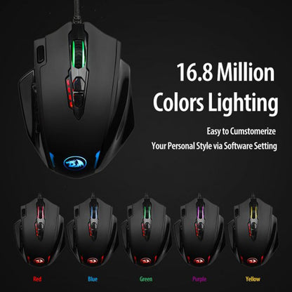 Dragon12400 DPI 19 Buttons RGB LED Laser Wired Gaming Mouse