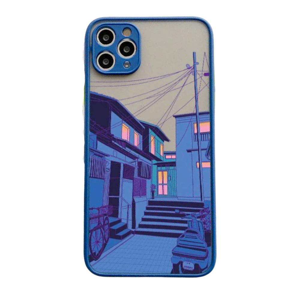 Japanese Anime Midnight Blue Theme Case for iPhone