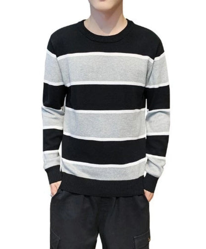 Mens Casual Breathable Crew Neck Sweater