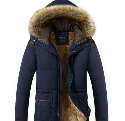 Mens Winter Hooded Coat in Beige