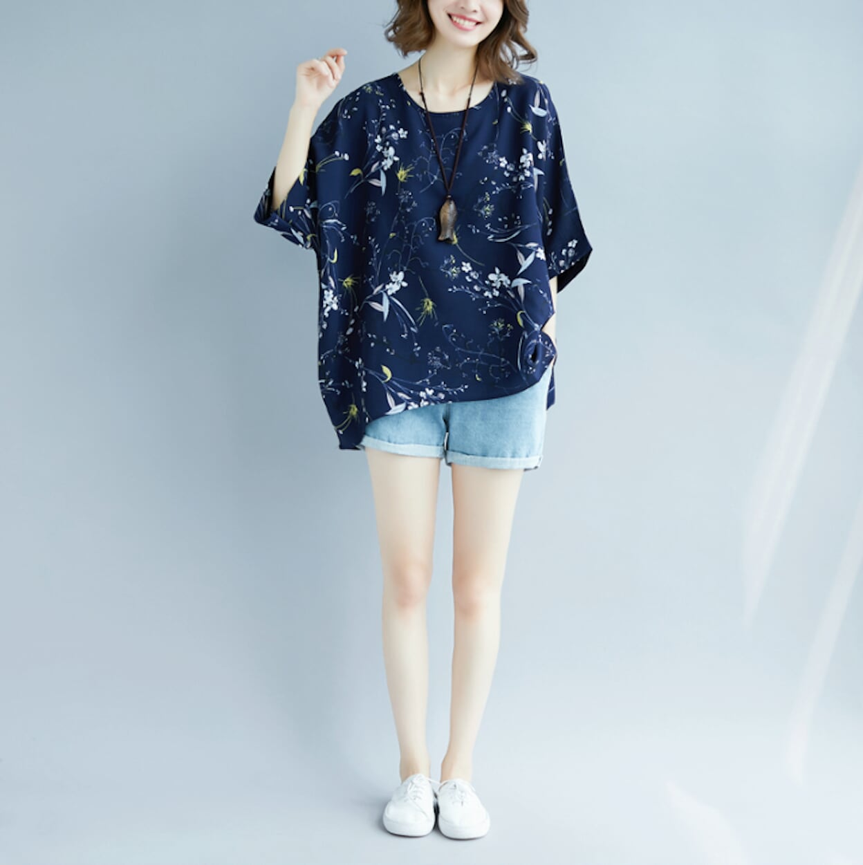 Womens Loose Floral Top