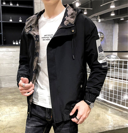 Mens Hooded Jacket with Camouflage Inner Details