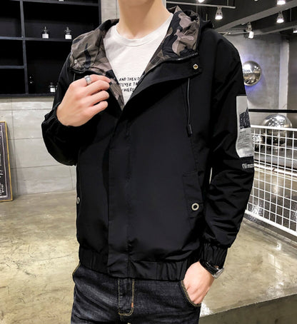 Mens Hooded Jacket with Camouflage Inner Details