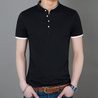 Mens Stand Collar T-Shirt