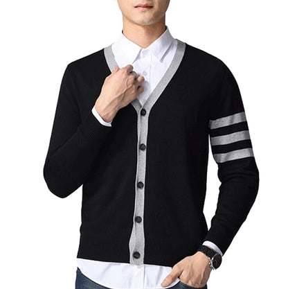 Mens Cardigan with Stripes