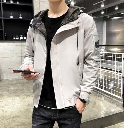 Mens Hooded Jacket with Camouflage Inner Details