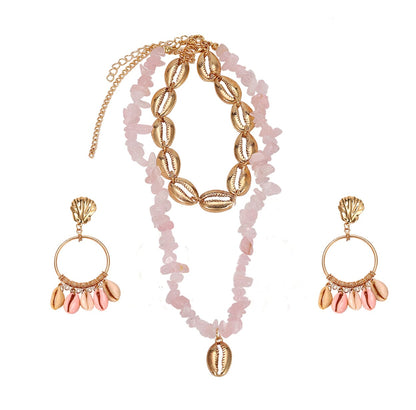 Seashell Layered Necklace and  Set