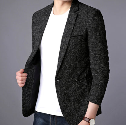 Mens Single Button Gray Blazer