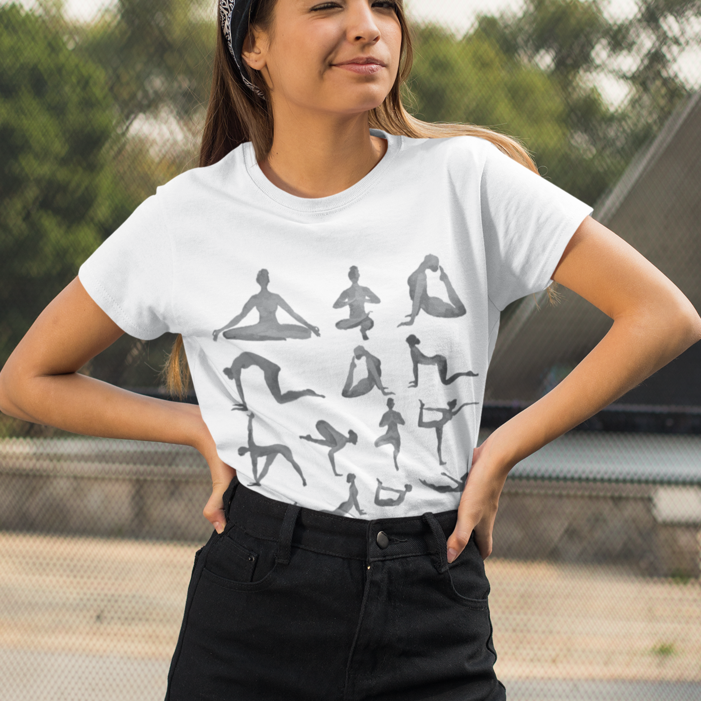 Yoga Sanctuary Print Black T-Shirt